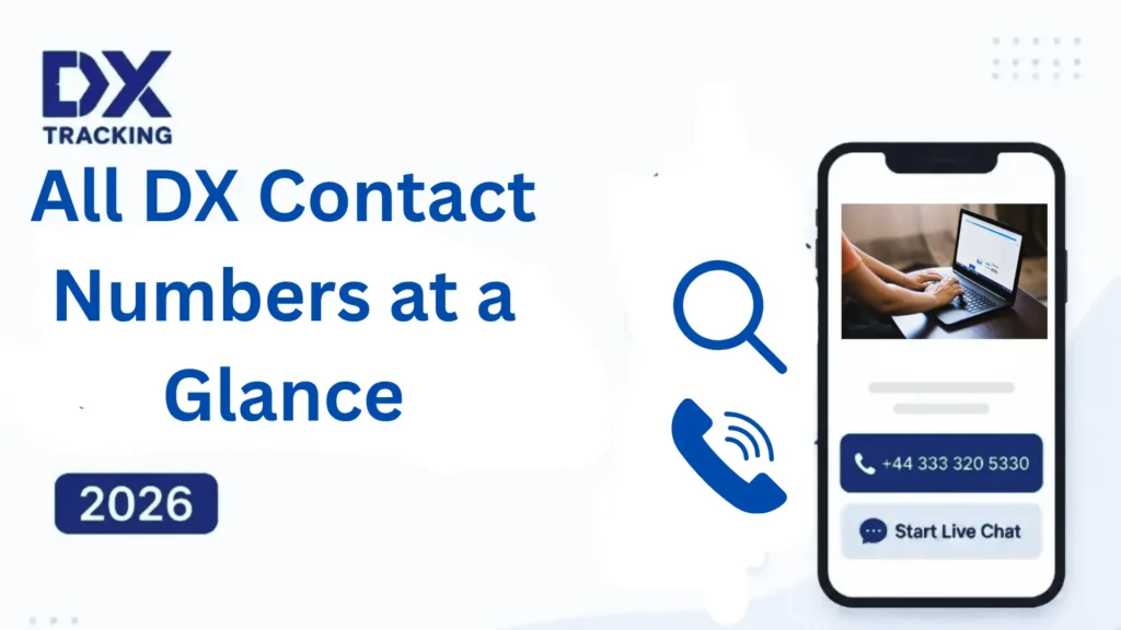 DX Contact Numbers 2026 with phone number +44 333 320 5330 and live chat option on smartphone.
